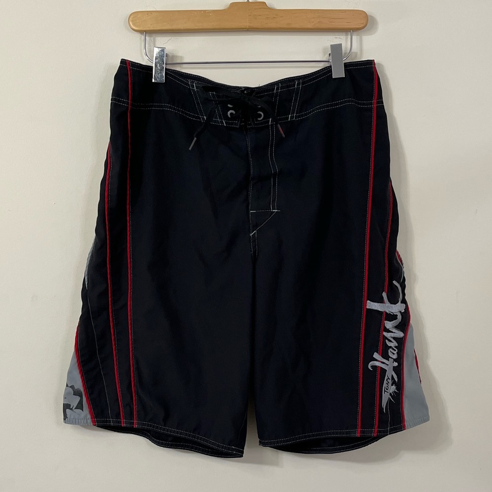 Tony Hawk Gray Red Detail Board Shorts